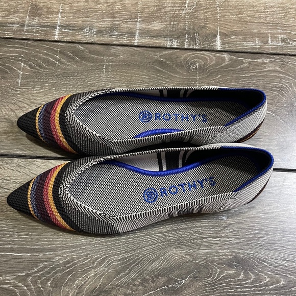 Rothy's Shoes - Rothy’s Inverse Stripe Points Pointed Toe Flats Women’s Size  8.5
